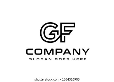Initial letter GF logo vector template