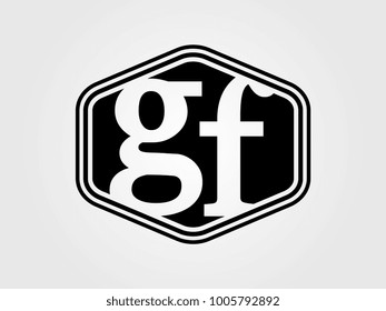 Initial letter gf lowercase logo minimalist black