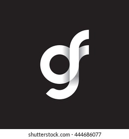initial letter gf modern linked circle round lowercase logo white black