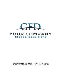 Initial letter GFD, overlapping movement swoosh horizon logo company design inspiration in blue and gray color vector