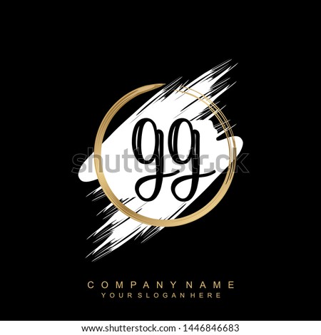 Initial letter GG beautiful handwriting logo vector template