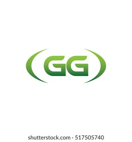 initial letter GG brackets uppercase logo green element template design