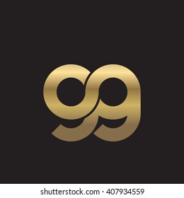 initial letter gg linked circle lowercase logo gold black background