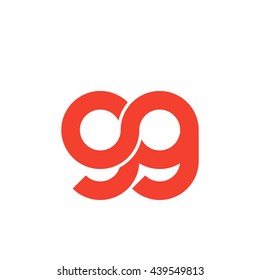 initial letter gg linked round lowercase logo red