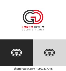 Initial Letter GG linked uppercase overlap modern logo design template. Suitable for business, consulting group company