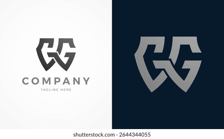 Initial Letter GG Logo Design, Stylish letter GG with two color, usable for brand and company logos, vector illustration