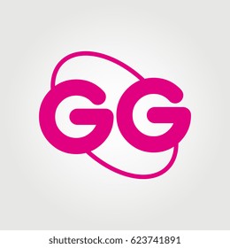 initial letter gg logo on white background