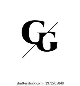 Initial Letter GG Monogram Sliced. Logo template isolated on white background