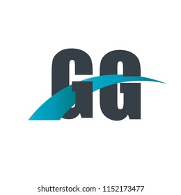 Initial Letter GG Overlapping Design Logo