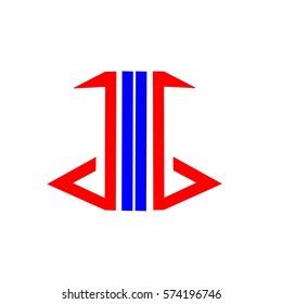 initial letter GG red color logo vector