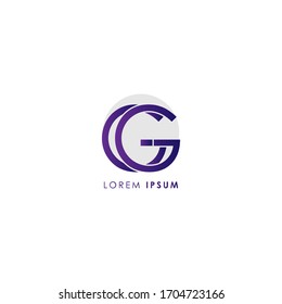 Letra inicial gg mayúscula elementos modernos de diseño de logotipo con círculo gris aislado en fondo blanco. Apropiado para negocios, empresa de grupo de consultoría.