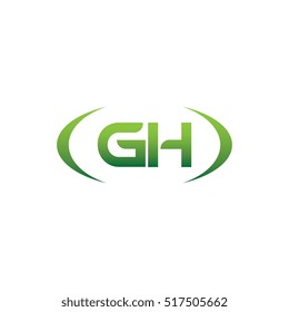 initial letter GH brackets uppercase logo green element template design