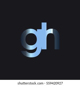 Initial letter GH chrome with dark background logo