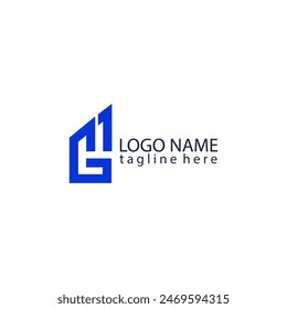Letra inicial GH concepto de construcción Vector logo diseño