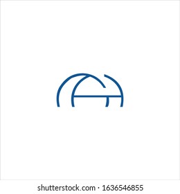 initial letter gh or hg logo vector design