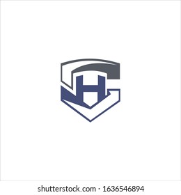 initial letter gh or hg logo vector design