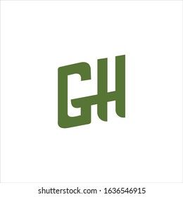 initial letter gh or hg logo vector design