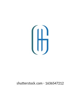 Initial letter gh or hg logo design template