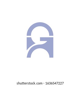 Initial letter gh or hg logo design template