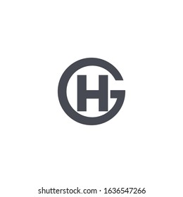 Initial letter gh or hg logo design template