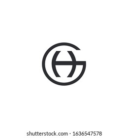 Initial letter gh or hg logo vector templates