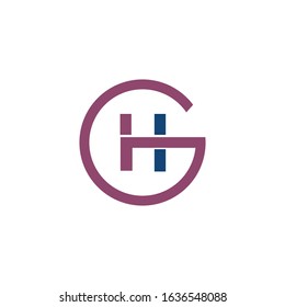 Initial letter gh or hg logo vector design templates