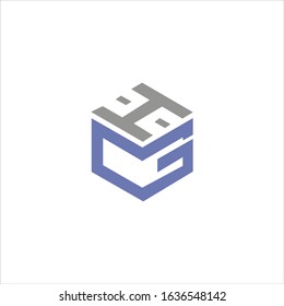 Initial letter gh or hg logo vector design templates