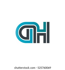 Initial Letter GH Linked Design Logo Blue Black
