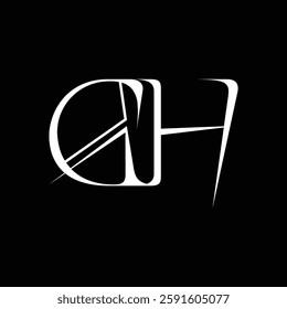 Initial letter GH logo design
