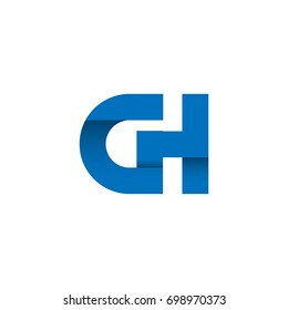 Initial letter GH logo design concept in modern blue color