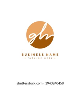 Logotipo de letra inicial GH - logotipo de firma dibujado a mano