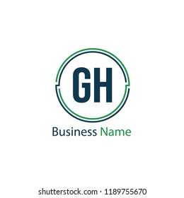 Initial Letter GH Logo Template Design