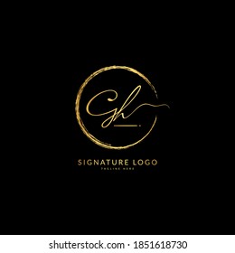 Initial letter Gh. Monogram signature logo design template. Minimalis logo concept for business and company.