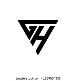 Initial letter GH triangle monogram simple cool modern logo vector concept