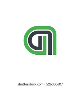 Initial Letter GI AI Linked Design Logo Green Black