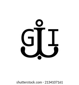 Initial letter GI anchor simple logo.