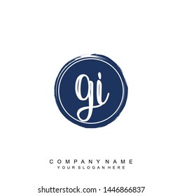 Initial letter GI beautiful handwriting logo vector template