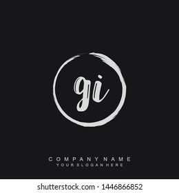 Initial letter GI beautiful handwriting logo vector template
