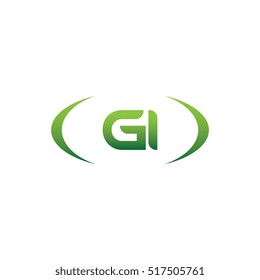 initial letter GI brackets uppercase logo green element template design