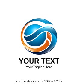 Initial letter GI or IG logo template colored orange blue circle sphere design for business and company identity