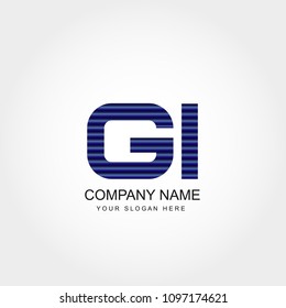 Initial Letter GI Logo Design Vector Template