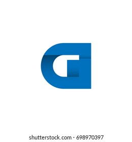 Initial letter GI logo design concept in modern blue color