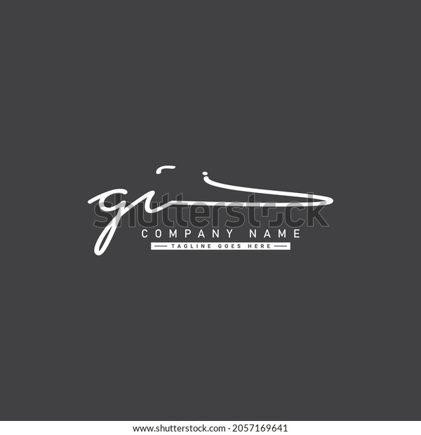 Initial\
Letter GI Logo - Handwritten Signature\
Logo
