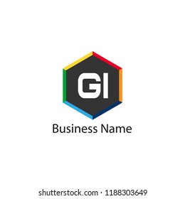 Initial Letter GI Logo Template Design