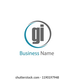 Initial Letter GI Logo Template Design