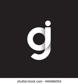 initial letter gi modern linked circle round lowercase logo white black