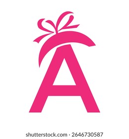 Initial Letter A Gift Logo Design For Event, Anniversary, Birthday and Party Symbol