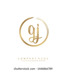 Initial letter GJ beautiful handwriting logo vector template