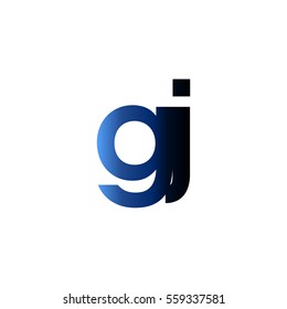 Initial letter GJ blue black gradation color logo