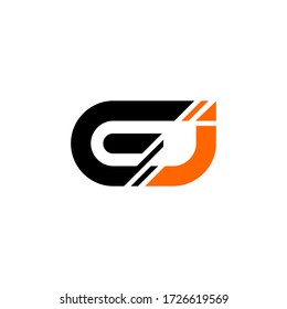 Letra inicial plantilla de logotipo gráfico GJ,concepto de elemento de diseño, aislado en fondo blanco.